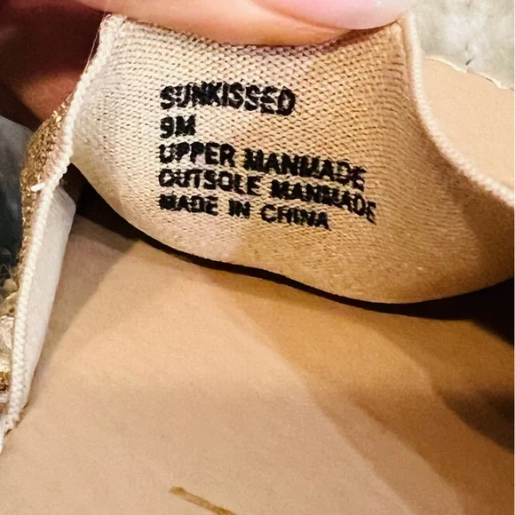 Women’s BEACH By Matisse Sunkissed gold shimmer espadrille platform sandal. Sz 9 - Picture 7 of 7